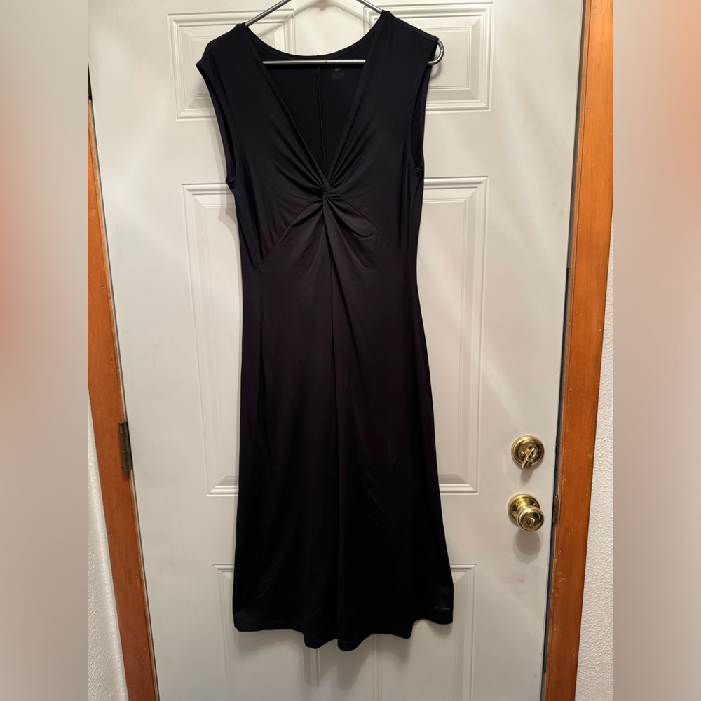 Patagonia Black Sleeveless 92% Nylon/8% Spandex Midi Casual Dress Size Large